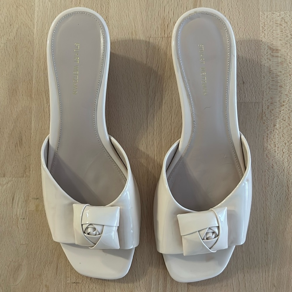 Stuart Weitzman Rosebud Patent Leather Sandals